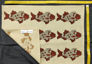 Set of 4, Beige color, Nine Fish motif, Placemats, Size: approx. 33 CMS x 45 CMS, by SILKCASA